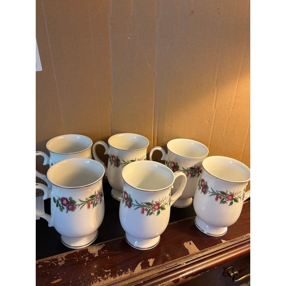 Vintage Sheffield Fine China Jubilee Mug 12 ounce JE 80 Set Of 6 Japan